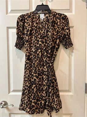 Blue Rain Leopard Print Midi Dress in Brown and Black